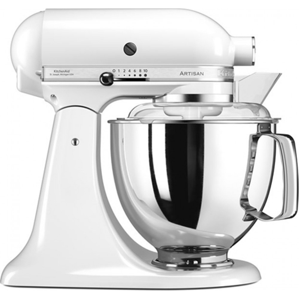 Kitchenaid 5KSM175PSEWH Κουζινομηχανή 300W με Ανοξείδωτο Κάδο 4.8lt