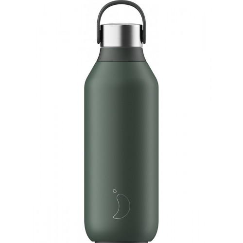 Chilly's Series 2 Μπουκάλι Θερμός Ανοξείδωτο BPA Free 500ml Pine Green με Λαβή 22014
