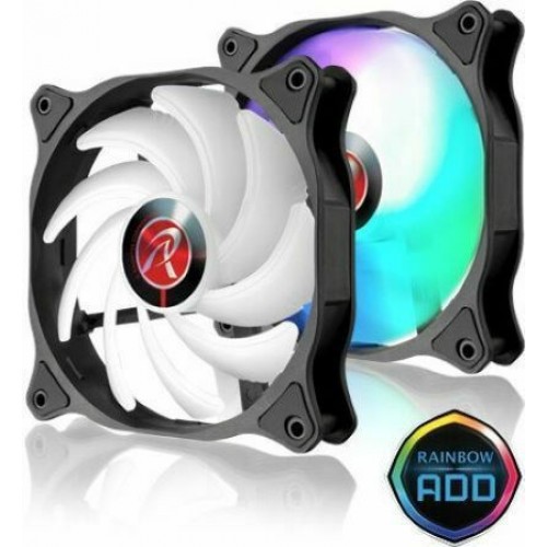 Raijintek EOS 12 RBW ADD Case Fan 120mm με ARGB Φωτισμό και Σύνδεση 4-Pin PWM 2τμχ