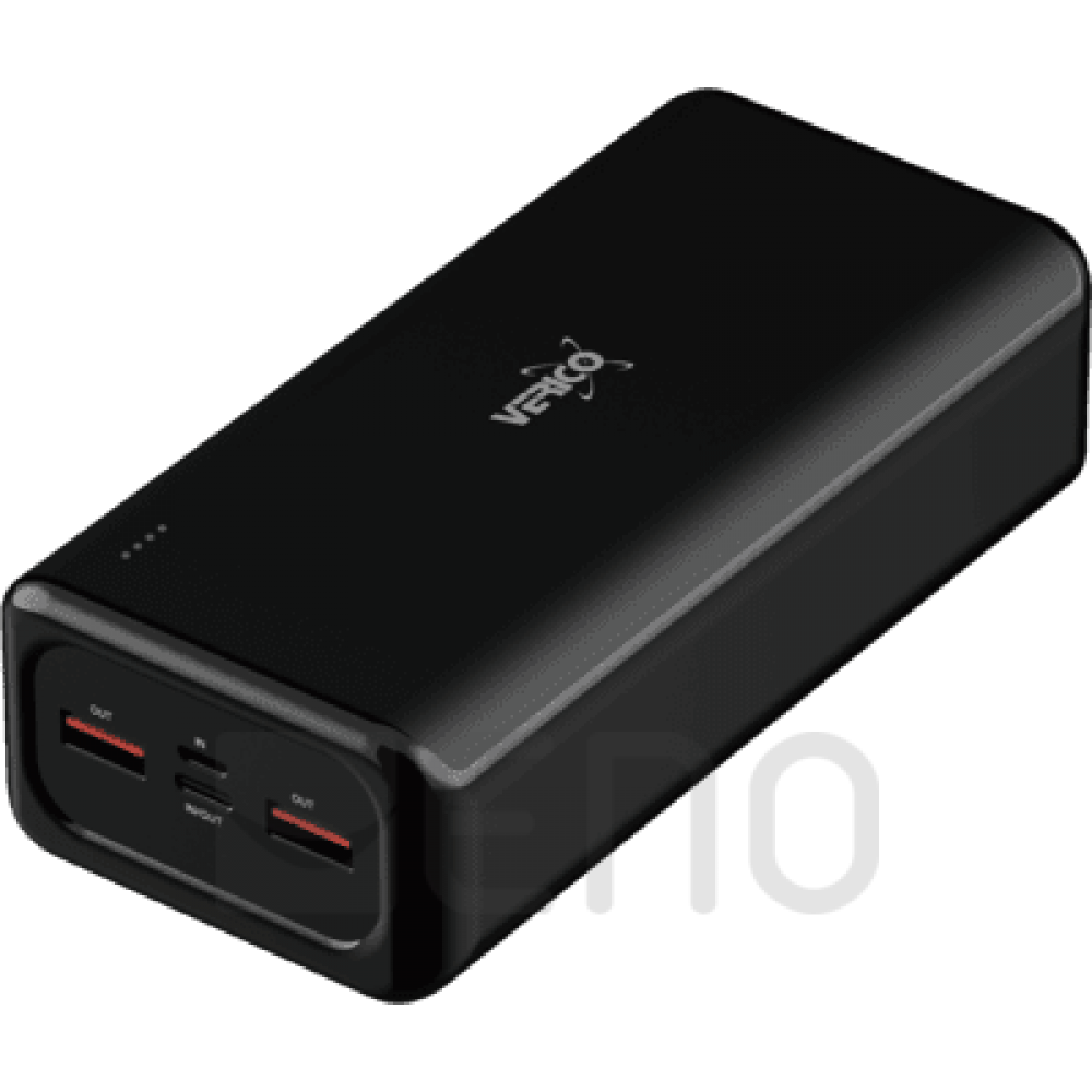 Verico Power Pro PD V2 30000mAh με Θύρα USB-A και Θύρα USB-C Power Delivery Μαύρο