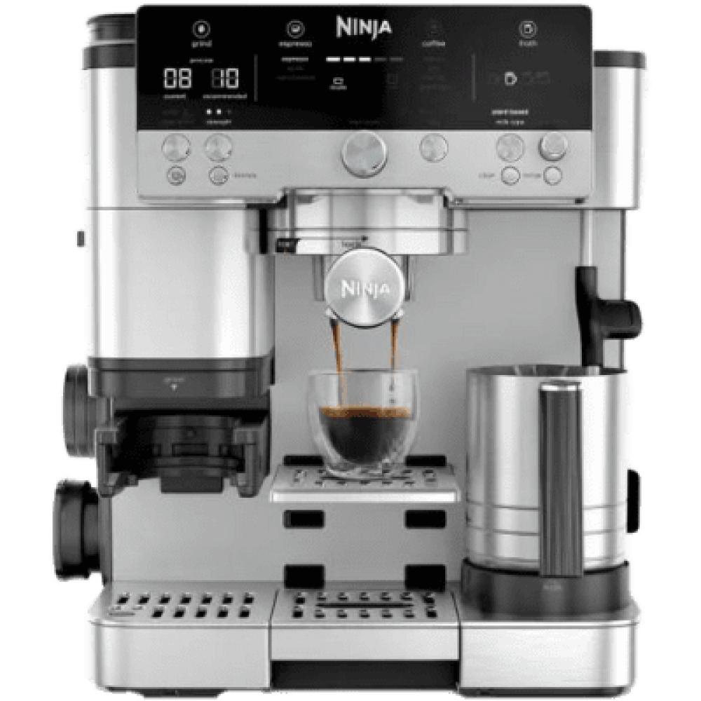 Ninja Αυτόματη Μηχανή Espresso 1650W με Μύλο Άλεσης Ασημί ES601EU