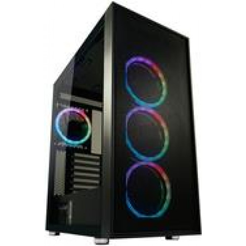 LC-Power Case Gaming 802B-ON Black Wandererd_X RGB black retail - PS/2 - Silber - Schwarz (ATX GAMING 802B)