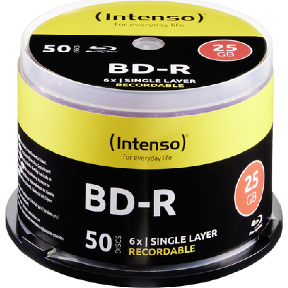 Intenso Blu-Ray Rohling BD-R 25 GB 6x Speed 50er CakeBox - 25 GB - 6x - Spindel (5001115)