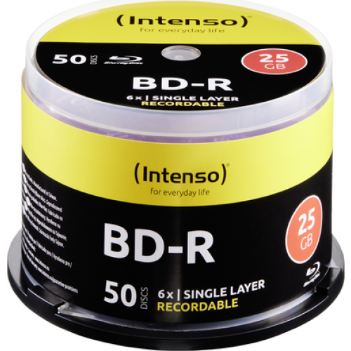 Intenso Blu-Ray Rohling BD-R 25 GB 6x Speed 50er CakeBox - 25 GB - 6x - Spindel (5001115)