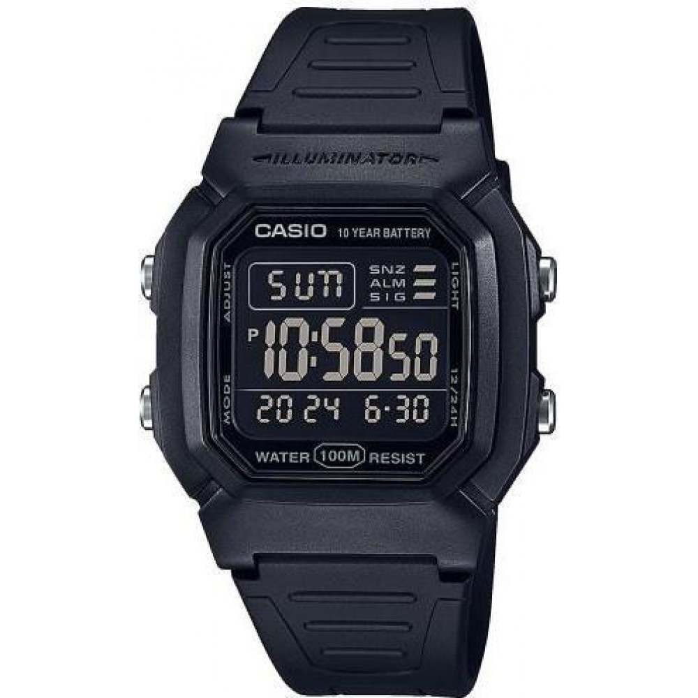 Casio W-800H-1BVES Uhr Armbanduhr Männlich Quarz Schwarz (W-800H -1BVES)