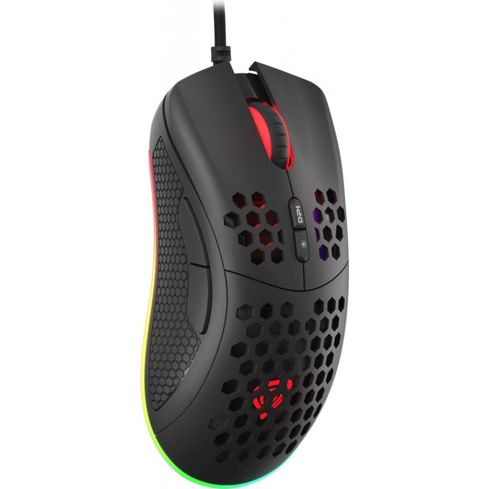 NATEC Krypton 555. Formfaktor: Beidhändig. Bewegungerfassungs Technologie: Optisch, Geräteschnittstelle: USB Typ-A, Bewegung Auflösung: 8000 DPI, Tastentyp: Gedrückte Tasten, Knopfanzahl: 7, Scroll Typ: Rad, Beschleunigung (Max.): 35 G. Energiequelle: Kab