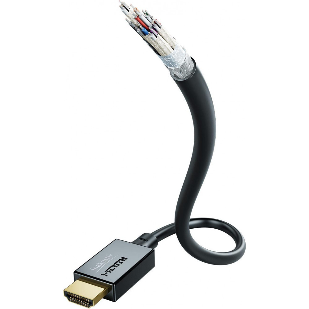 Inakustik HDMI 2.1 Cable HDMI male - HDMI male 1m Χρυσό (00324610)