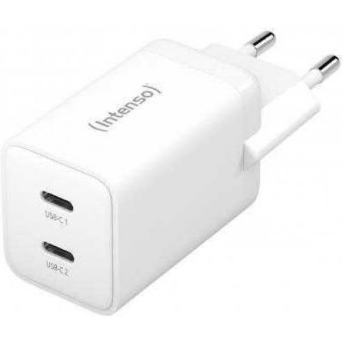 Intenso POWER ADAPTER 2XUSB-C GAN/7804012 Universal Weiß AC Schnellladung Drinnen (7804012)