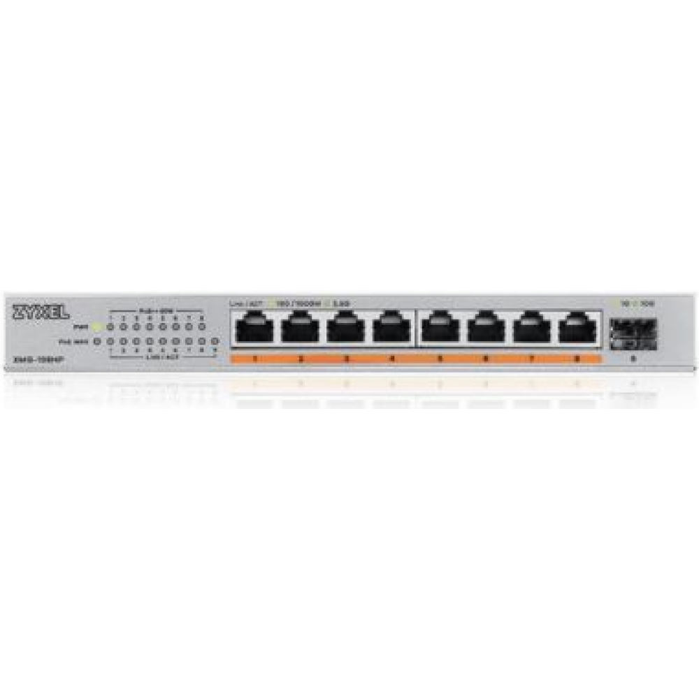 ZyXEL Switch XMG-105 8 Port 10/2.5G MultiGig PoE++ unmanaged - Switch - 8-Port - Power over Ethernet - Unmanaged (XMG-108HP-EU0101F)