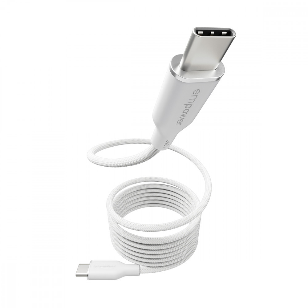 Empower by PanzerGlass Magnetic USB 2.0 Cable USB-C male - USB-C 240W PD Λευκό 1.5m EM84572