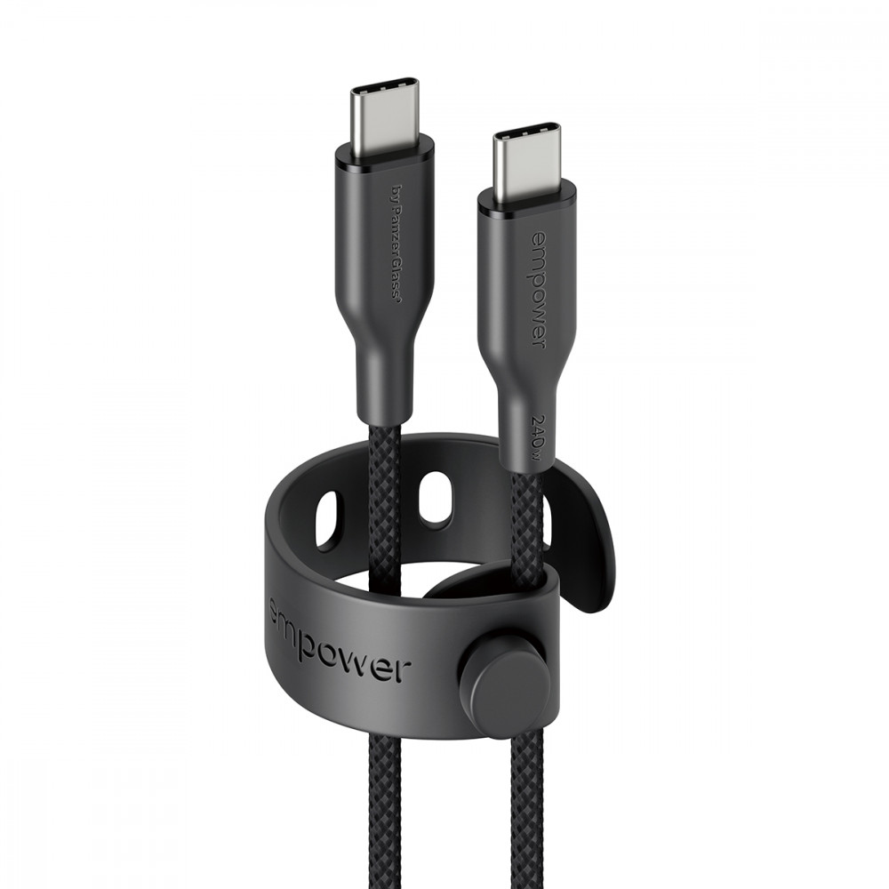 Empower by PanzerGlass USB 2.0 Cable USB-C male - USB-C 240W PD Μαύρο 1.2m EM64861