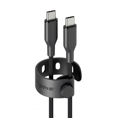 Empower by PanzerGlass USB 2.0 Cable USB-C male - USB-C 240W PD Μαύρο 1.2m EM64861