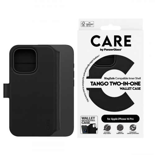 CARE by PanzerGlass® Feature Case Tango Two-in-One Wallet Case for Apple iPhone 16 Pro