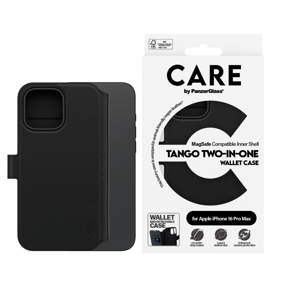 CARE by PanzerGlass® Feature Case Tango Two-in-One Wallet Case for Apple iPhone 16 Pro Max