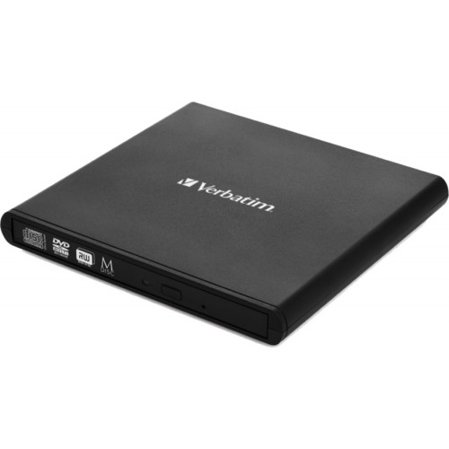 Verbatim External Slimline Εξωτερικός Οδηγός Εγγραφής/Ανάγνωσης DVD/CD για Desktop / Laptop Μαύρο
