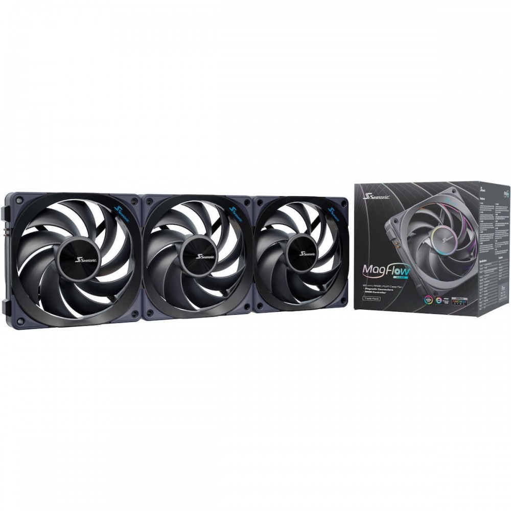120mm Seasonic MagFlow 1225PWM ARGB 3-Fan Kit