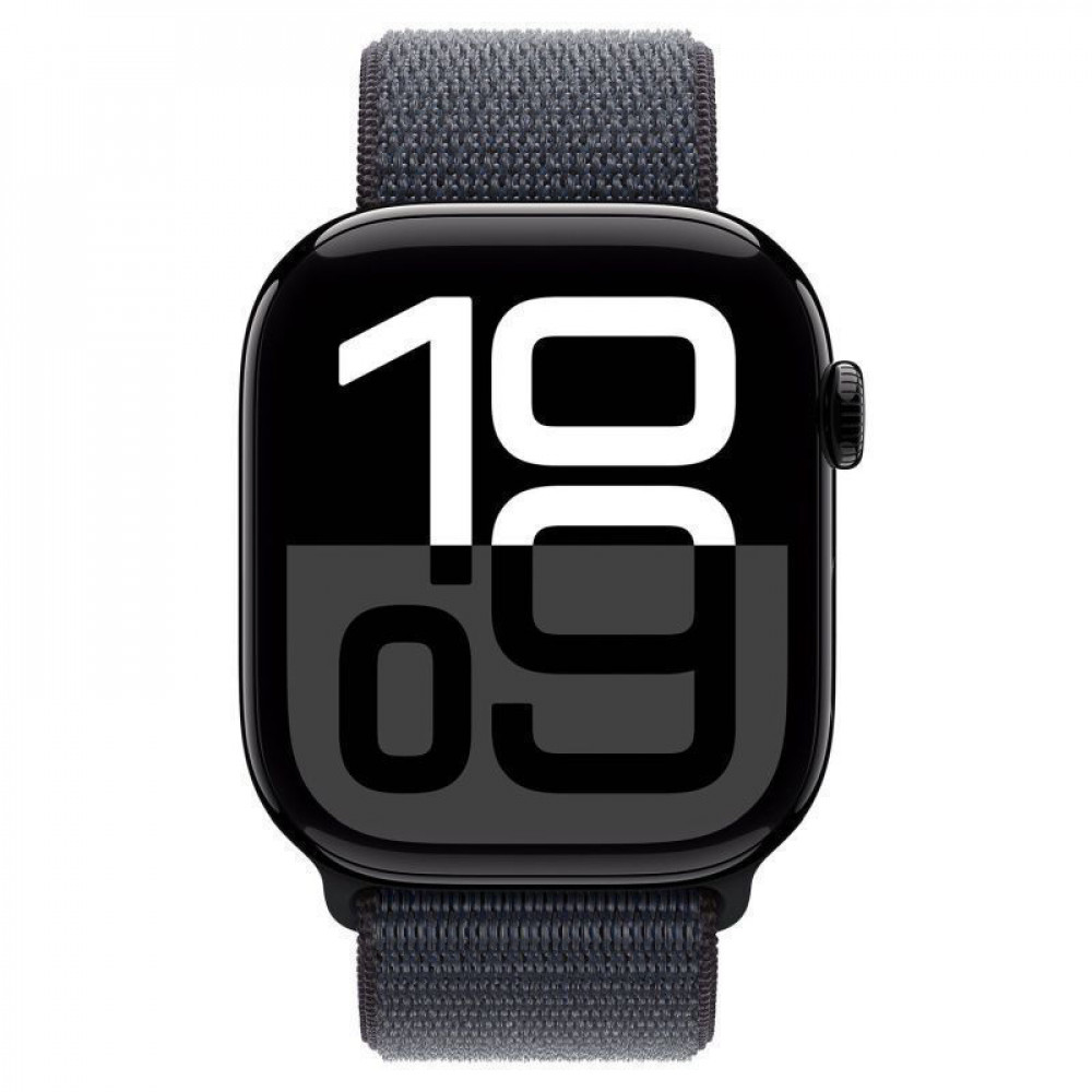 Apple Watch Series 10 GPS + Cellular 42mm Jet Black Aluminium Case with Ink Sport Loop