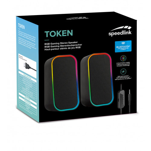 Speedlink Gaming Lautsprecher TOKEN RGB. Stereo. Black retail