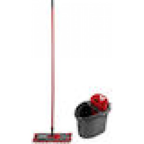 Vileda Revolution Box Cleaning System with Bucket and 2-in-1 Microfiber Cloth - Red
