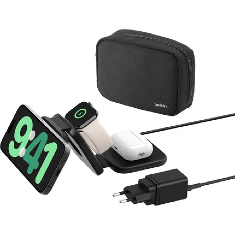 Belkin Boost Charge Pro Qi2 3-in-1 Wireless Charging Station 15W - Black