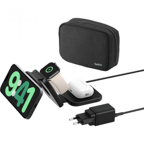 Belkin Boost Charge Pro Qi2 3-in-1 Wireless Charging Station 15W - Black