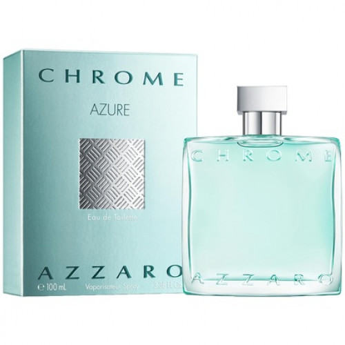 Azzaro Chrome Azure Eau de Toilette Aquatic & Fresh Mens Cologne 3.3 Fl Oz