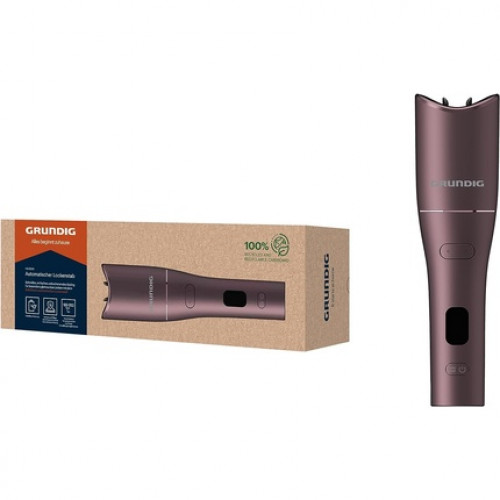 Grundig HS 6230 Wireless Automatic Curling Iron with 3 Temperature Levels and Ceramic Coating with Timer Function LCD Display Purple