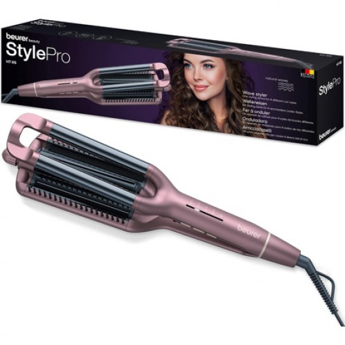 Beurer HT 65 Wave Iron for Styling 4 Different Wave Styles - Ceramic-Keratin Coating for Hair Protection - Auto Shut-off