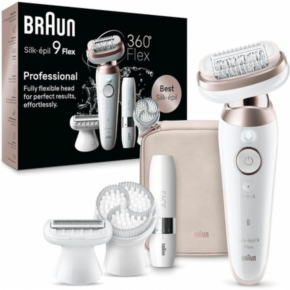 Braun Silk-épil 9 Flex Epilator for Easy Hair Removal 9-360 3D White/Pink Titanium