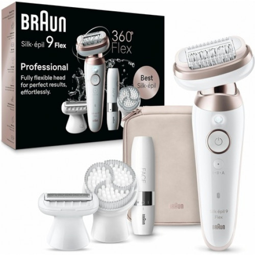 Braun Silk-épil 9 Flex Epilator for Easy Hair Removal 9-360 3D White/Pink Titanium