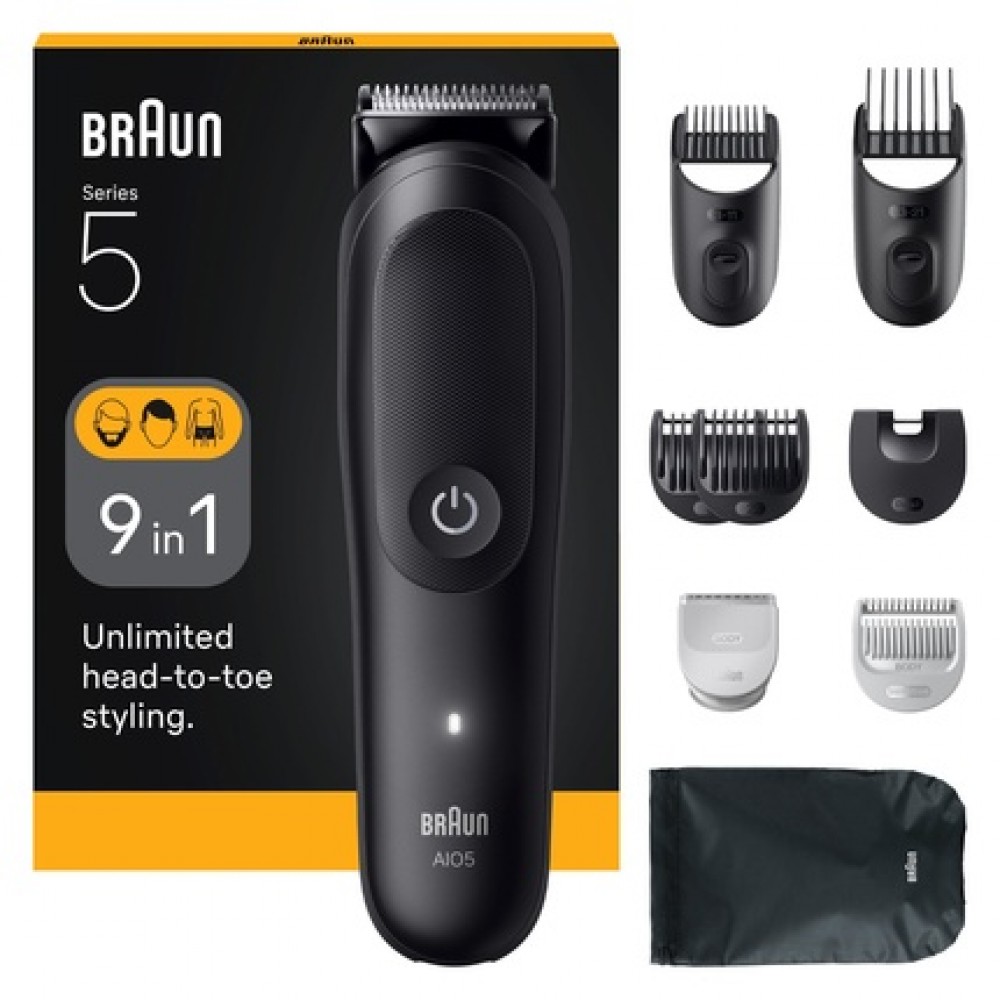 Braun All-In-One Kit Series 5, 9-In-1 Grooming Aio5540 - Black