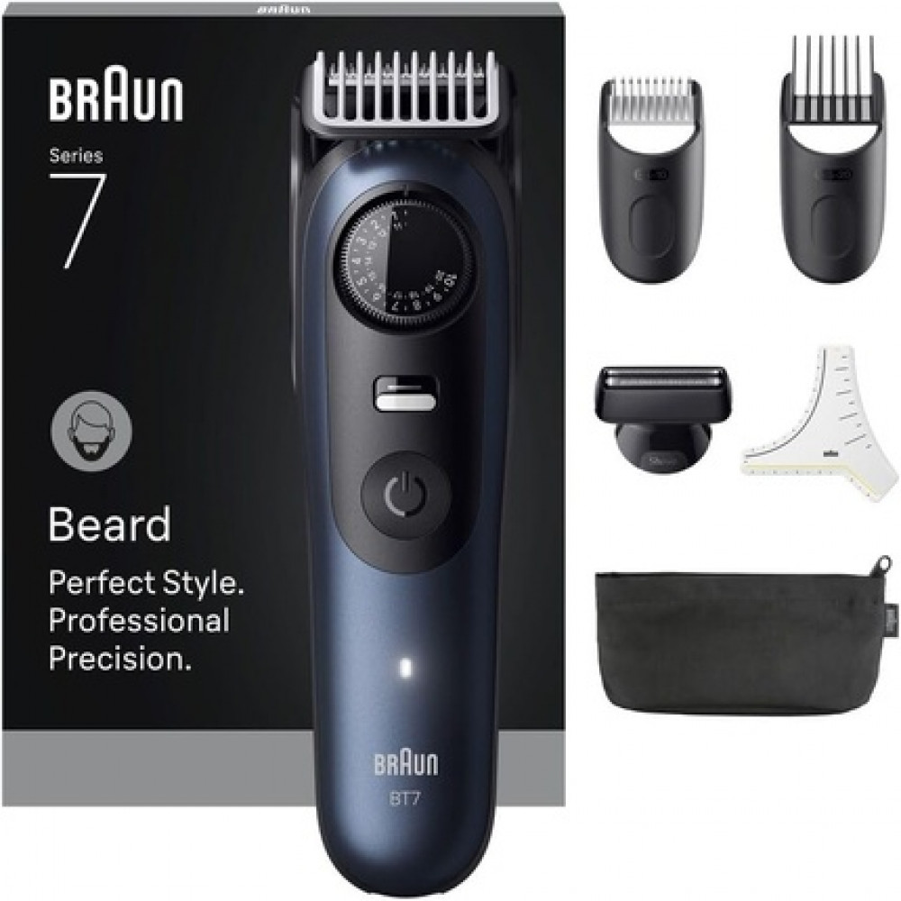 Braun Beard Trimmer Series 7 with 6 Accessories and Lifetime Sharp Problade