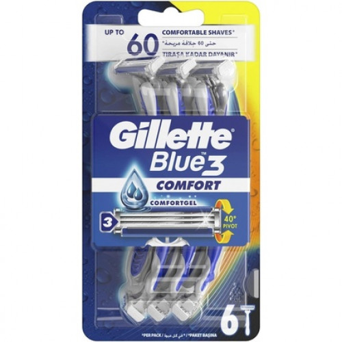 Gillette Blue III Disposable Razors - Pack of 6