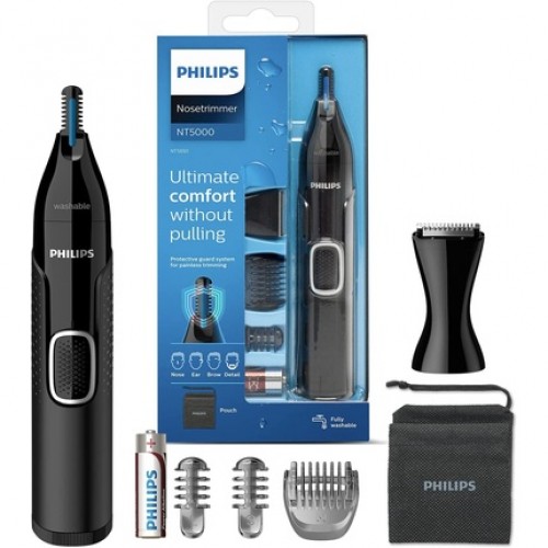 Philips Series NT5650/16 5000 Battery-Operated Nose, Ear and Eyebrow Trimmer Black