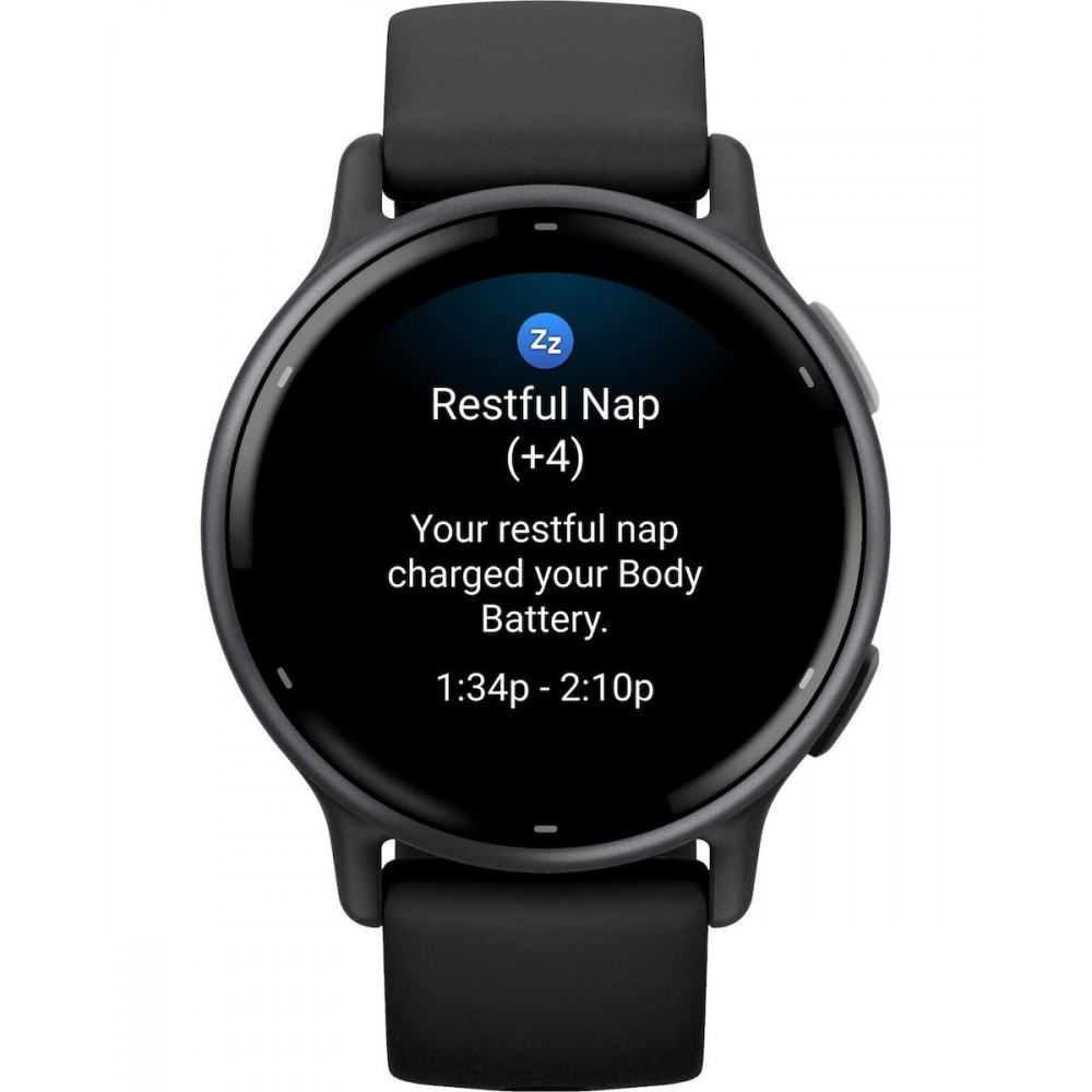 Garmin Vivoactive 5 Aluminium 42mm Αδιάβροχο Smartwatch με Παλμογράφο (Slate Bezel With Black Silicone Band)
