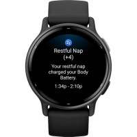Garmin Vivoactive 5 Aluminium 42mm Αδιάβροχο Smartwatch με Παλμογράφο (Slate Bezel With Black Silicone Band)