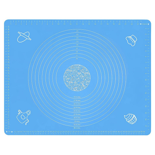 AJ Silicone Baking Mat, Αντικολλητική Μεμβράνη Επεξεργασίας ζύμης & Ψησίματος από Σιλικόνη 65 x 45cm, Blue 