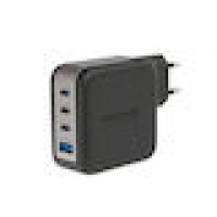 Swissten GaN Charger, Φορτιστής πρίζας 4-θυρών 100W Type-C με PD / PPS, Black 
