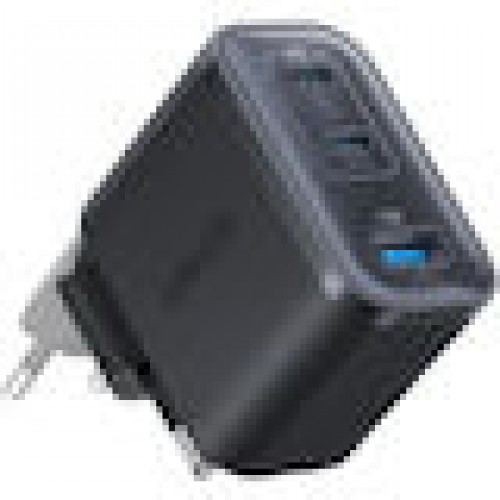 Anker Nano Φορτιστής πρίζας 3-θυρών 70W Type-C & Type-A, Black 