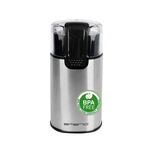Emerio Electric Stainless Steel Coffee Grinder, Ηλεκτρικός Μύλος Καφέ με Χωρητικότητα 60gr, Silver 