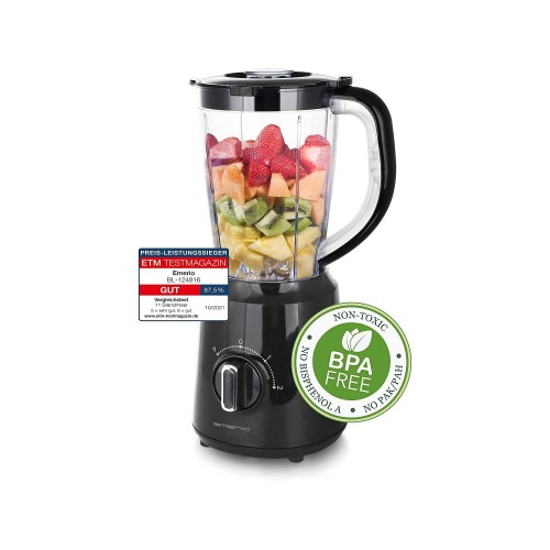 Emerio Blender, Μπλέντερ για Smoothies 500W, Κανάτα 1,5L, Λεπίδες από Ανοξείδωτο Ατσάλι & Λειτουργία Θρυμματίσματος Πάγου 