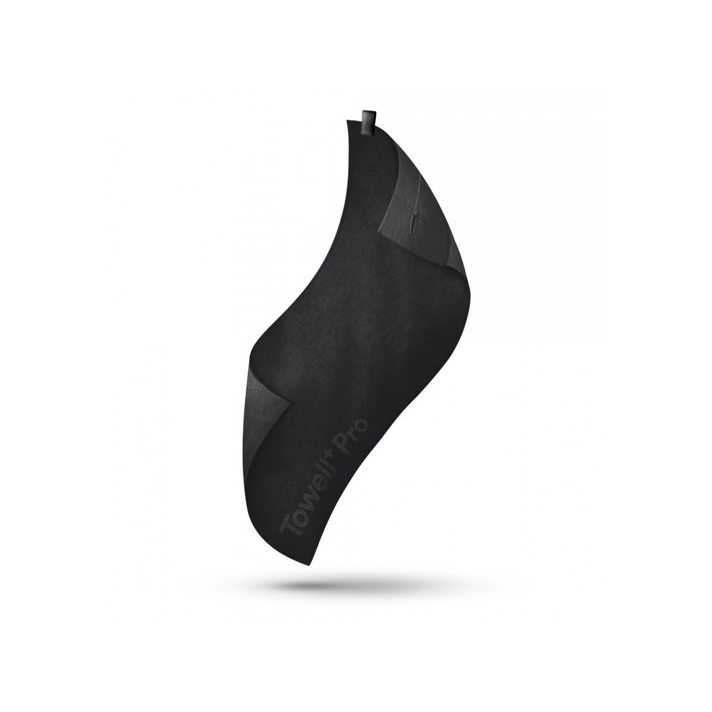 Stryve Towell+ Pro Sports Towel 105 x 42.5cm, Πετσέτα Γυμναστικής με Μαγνητικό Κλιπ & Τσέπη Αποθήκευσης, All Black 