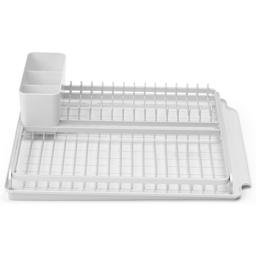Brabantia Dish Drying Draining Rack, Στεγνωτήρας Πιάτων με Δίσκο 39x50cm, Light Grey 