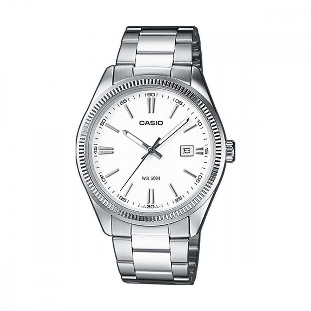 Casio Stainless Steel Ανδρικό Ρολόι 38.5mm Μπαταρίας με Ασημί Μεταλλικό Μπρασελέ MTP-1302PD-7A1VEF