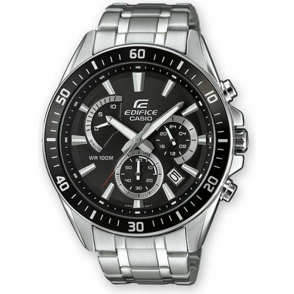 Casio Edefice Ανδρικό Ρολόι 45mm Χρονογράφος Μπαταρίας με Ασημί Μεταλλικό Μπρασελέ