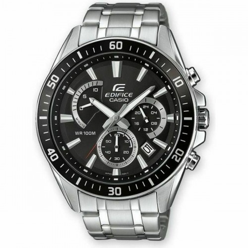 Casio Edefice Ανδρικό Ρολόι 45mm Χρονογράφος Μπαταρίας με Ασημί Μεταλλικό Μπρασελέ