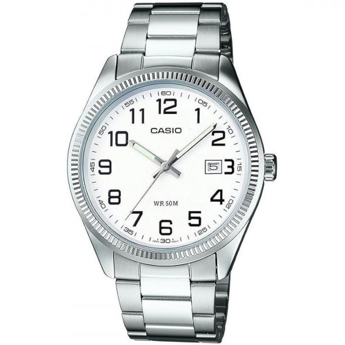 Casio Ανδρικό Ρολόι 38.5mm Μπαταρίας με Ασημί Μεταλλικό Μπρασελέ MTP-1302D-7BVDF