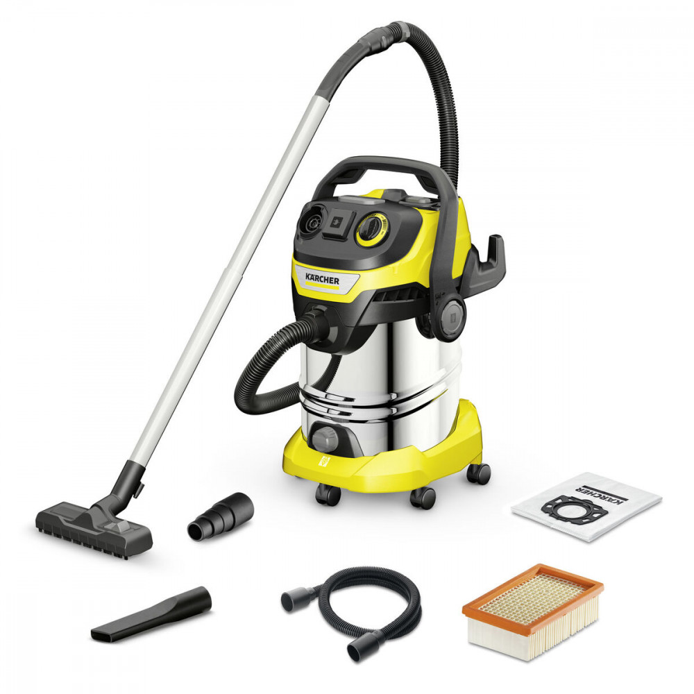 Karcher WD 6 P S V Σκούπα Υγρών / Στερεών 1300W με Ανοξείδωτο Κάδο 30lt