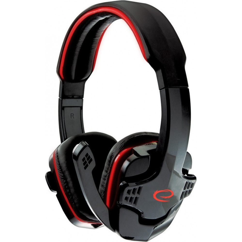 ESPERANZA STEREO HEADPHONES WITH MICROPHONE FOR GAMERS RAVEN RED
