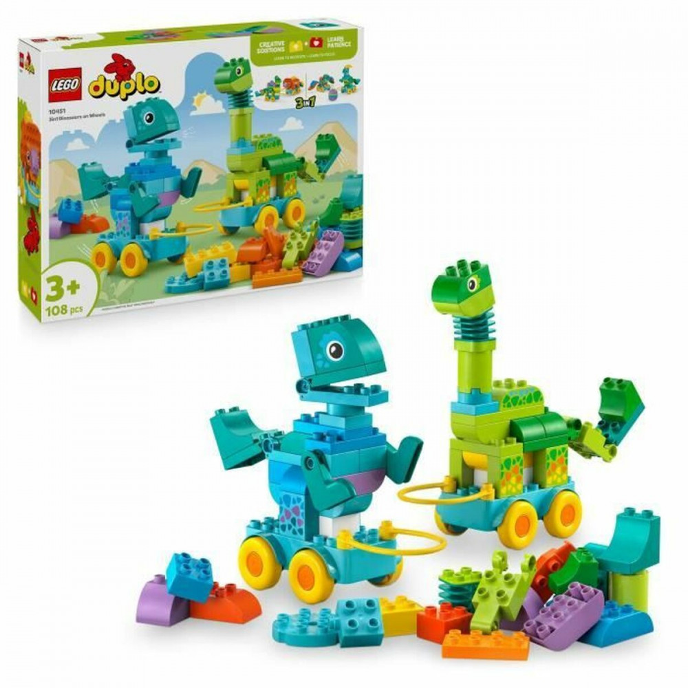 Lego Duplo 3in1 Dinosaurs on Wheels για 3+ Ετών 108τμχ 10451
